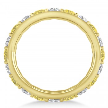 Yellow & White Diamond Eternity Wedding Band 14k Yellow Gold (2.50ct)