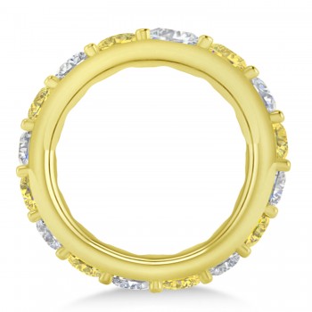 Yellow & White Diamond Eternity Wedding Band 14k Yellow Gold (4.20ct)