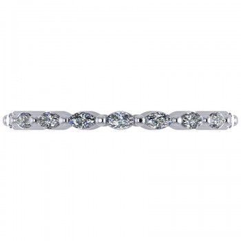 Diamond Marquise Wedding Ring Band 14k White Gold (0.74ct)