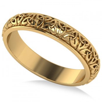 Celtic Knot Infinity Wedding Band Ring 18k Yellow Gold