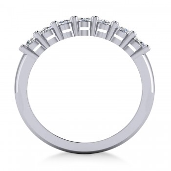 Oval Diamond Seven Stone Wedding Band 14k White Gold (1.40ct)