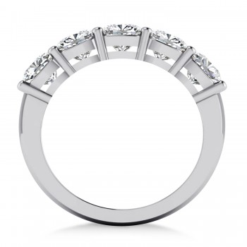 Cushion Diamond Five Stone Ring 14k White Gold (2.50ct)