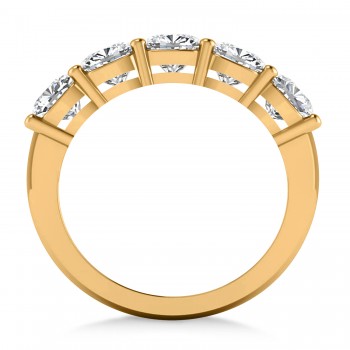 Cushion Diamond Five Stone Ring 14k Yellow Gold (2.50ct)