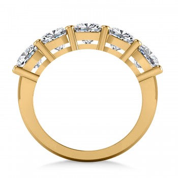 Cushion Diamond Five Stone Wedding Band 14k Yellow Gold (3.75ct)