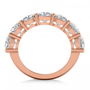 Cushion Lab Grown Diamond Seven Stone Wedding Band 14k Rose Gold (5.25ct)