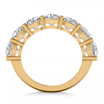Cushion Lab Grown Diamond Seven Stone Wedding Band 14k Yellow Gold (5.25ct)