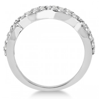 Pave Set Twisted Infinity Diamond Ring Band 14k White Gold (0.75ct)