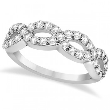 Pave Set Twisted Infinity Diamond Ring Band Platinum (0.75ct)