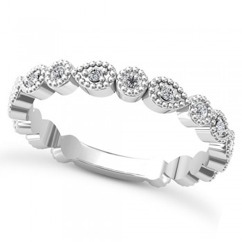Diamond Wedding Band w/ Milgrain Edging Platinum (0.21ct)