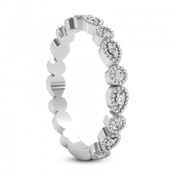Diamond Wedding Band w/ Milgrain Edging Platinum (0.21ct)