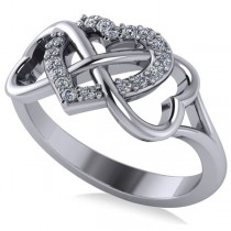 Infinity Heart Diamond Accented Fashion Ring 14k White Gold (0.17ct)