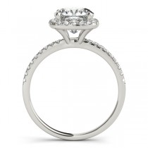 Cushion Diamond Halo Engagement Ring French Pave Platinum 1.58ct