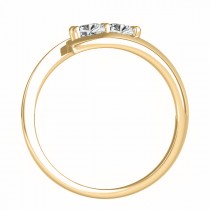 Diamond Solitaire Tension Two Stone Ring 14k Yellow Gold (1.00ct)