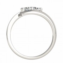 Diamond Solitaire Tension Two Stone Ring Palladium (0.50ct)