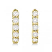 Hinged Hoop Diamond Huggie Style Earrings in 14k Yellow Gold (0.33ct)