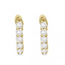 Hinged Hoop Lab Grown Lab Grown Diamond Huggie Style Earrings in 14k Yellow Gold (0.25ct)