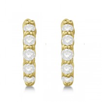 Hinged Hoop Lab Grown Lab Grown Diamond Huggie Style Earrings in 14k Yellow Gold (0.50ct)