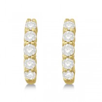 Hinged Hoop Lab Grown Lab Grown Diamond Huggie Style Earrings in 14k Yellow Gold (0.75ct)