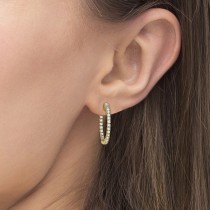 Prong-Set Diamond Hoop Earrings in 14k Yellow Gold (1.00ct)