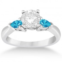 Pear Cut Three Stone Blue Topaz Engagement Ring 14k White Gold (0.50ct)