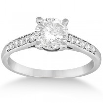 Cathedral Pave Diamond Engagement Ring Setting Platinum (0.20ct)