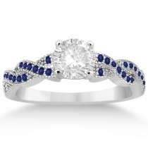 Infinity Twisted Blue Sapphire Engagement Ring in Platinum (0.25ct)