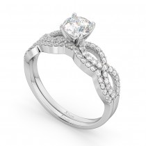 Infinity Twisted Diamond Ring Matching Bridal Set in platinum (0.34ct)