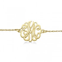 Personalized Initial Monogram Chain Bracelet in 14k Yellow Gold