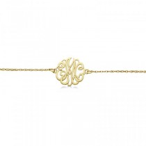 Personalized Initial Monogram Chain Bracelet in 14k Yellow Gold