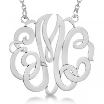 Personalized Monogram Pendant Necklace in 14k White Gold