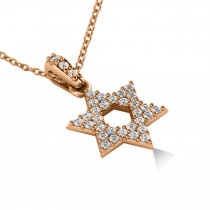 Diamond Jewish Star of David Pendant Necklace 14k Rose Gold (0.33ct)
