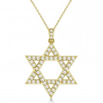 Diamond Jewish Star of David Pendant Necklace 14k Yellow Gold (1.05ct)