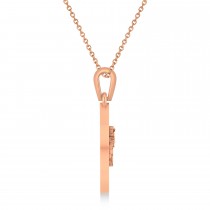 Star of David with Lion Pendant Necklace 14k Rose Gold